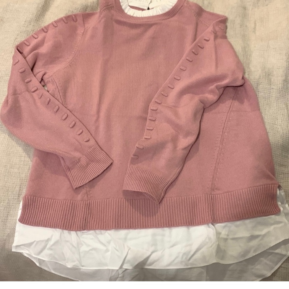Ted Baker Womens Dusky Pink Teaggan Layered Look Sweater Size 4.NFs do not buy
